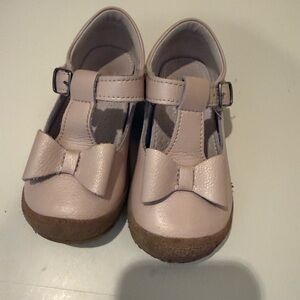 L'Amour Girls Pink T-Strap Mary Jane with Bow